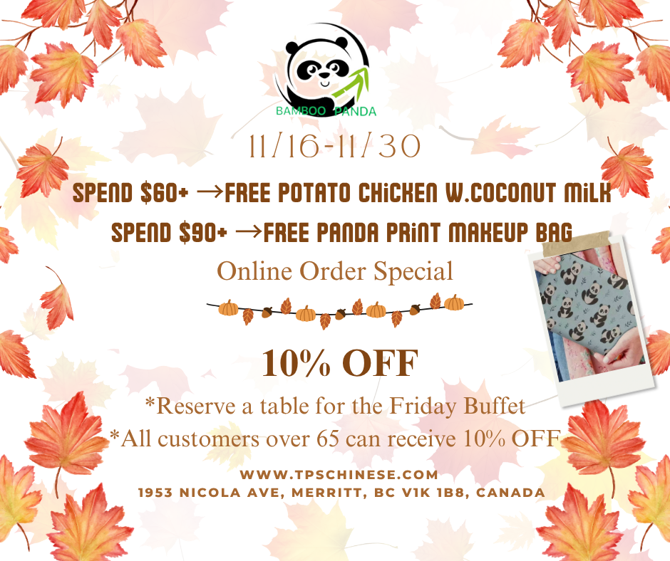 $60+ → Free Potato Chicken w/ Coconut Milk
$90+ → Free PandaPrint Makeup Bag